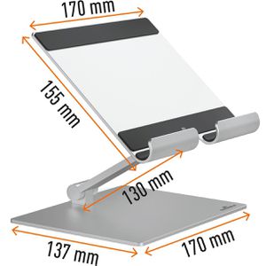 Produktbild für Tablet-Halterung Durable 894023 Rise, silber, für Tisch
