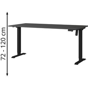 Produktbild für Schreibtisch Germania Profi 3.0, 8025-547, graphit / schwarz