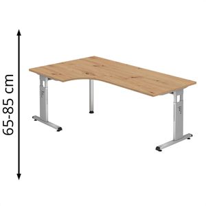 Schreibtisch Hammerbacher O-Serie, asteiche / silber