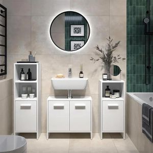Produktbild für Badmöbel-Set Vicco Karli, weiß, 3-teilig