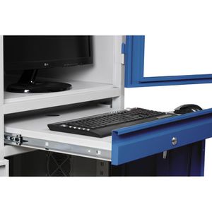 Produktbild für Computerschrank G-Office IPC/M1, lichtgrau / blau