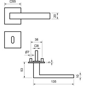 Produktbild für Drückergarnitur Alpertec Chemnitz-R Square BB