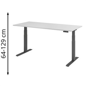 Schreibtisch Hammerbacher XDKB 19, lichtgrau / graphit