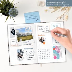Produktbild für Notizbuch paper&amp;you Grey Marble, 6615-7, Karton Softcover