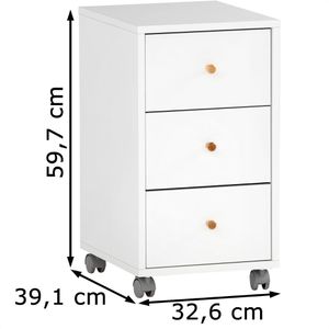 Produktbild für Rollcontainer Möbelpartner Serie 500, aus Holz, weiß
