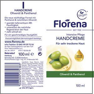 Produktbild für Handcreme Florena Intensive Pflege