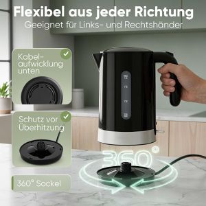 Produktbild für Wasserkocher Clatronic WK 3840, schwarz