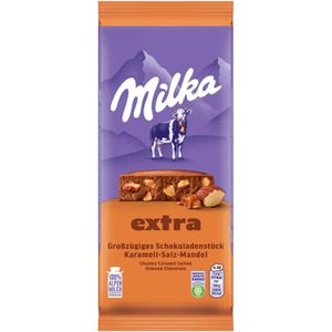 Tafelschokolade Milka Extra Karamell-Salz-Mandel