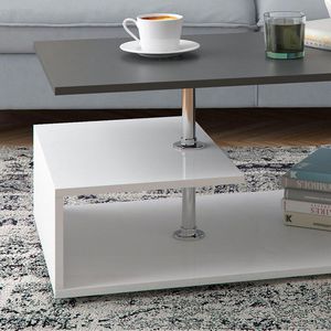 Produktbild für Couchtisch Vicco Guillermo, aus Holz, anthrazit / weiß