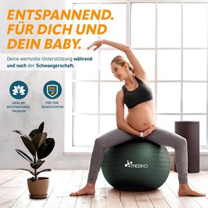 Produktbild für Gymnastikball Tresko Anti-Burst, mit Luftpumpe