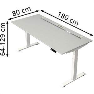 Produktbild für Schreibtisch Kerkmann Move boost 4, lichtgrau / weiß