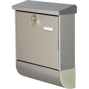 Produktbild für Briefkasten Burg-Wächter Amrum-Set, silber, aus Edelstahl