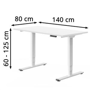 Produktbild für Schreibtisch FlexiSpot E5W, weiß / weiß