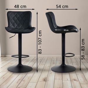 Produktbild für Barhocker CLP Emma, 321019, drehbar mit Lehne
