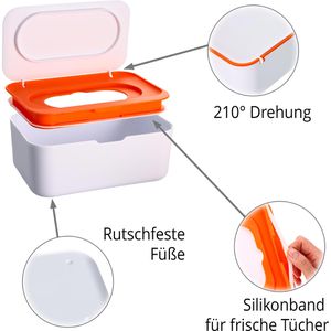 Produktbild für Feuchttücherbox Böttcher-AG weiß / orange