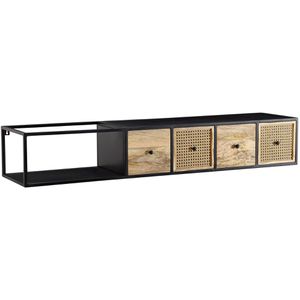 Produktbild für Lowboard Wohnling WL6.588, aus Massivholz, schwarz