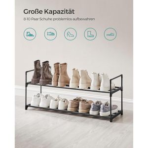 Produktbild für Schuhregal Songmics LSA12BK, aus Metall