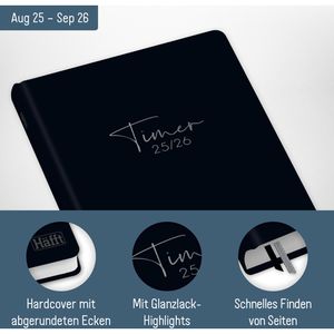 Produktbild für Schülerkalender Häfft Timer Black Edition, Schuljahr 2025/2026