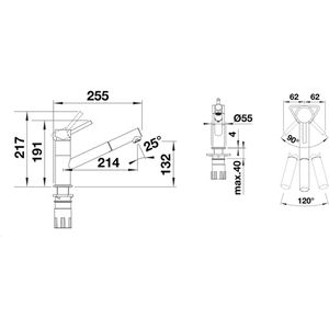 Produktbild für Küchenarmatur BLANCO KANO-S, chrom / anthrazit
