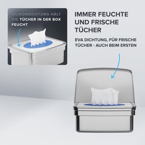 Produktbild für Feuchttücherbox ovimar Taksensand 81004228, silber
