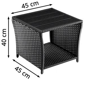 Produktbild für Beistelltisch CASARIA 109508, schwarz, aus Kunststoff / Metall