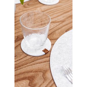 Produktbild für Untersetzer Miqio mit Leder Applikation, rund