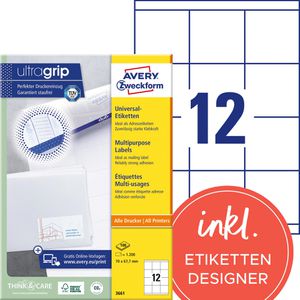 Produktbild für Universaletiketten Zweckform 3661, weiß