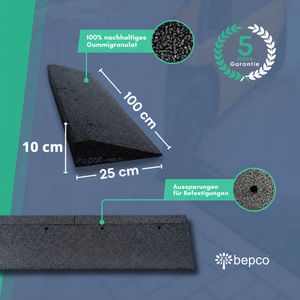 Produktbild für Bordsteinrampe bepco R10010, aus Gummigranulat