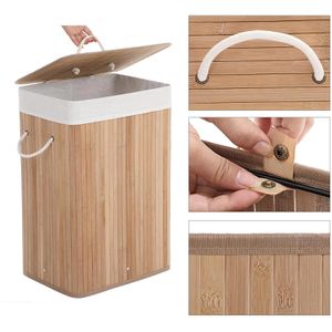 Produktbild für Wäschekorb Songmics LCB10Y, natur, mit Deckel
