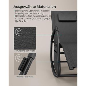 Produktbild für Sonnenliege Songmics GCB230B01, aus Stahl / Kunststoff