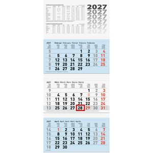 Produktbild für 3-Monatskalender Brunnen 1070213317, blau, mit Ferienübersicht