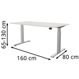 Produktbild für Schreibtisch fm-Büromöbel fouraction weiß / silber
