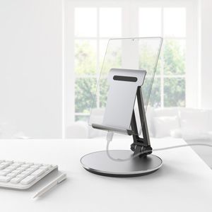 Produktbild für Tablet-Halterung Hama 125123, silber / schwarz, für Tisch