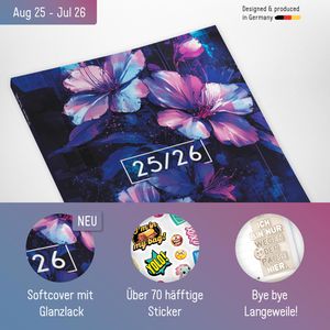 Produktbild für Schülerkalender Häfft Planer Dark Bloom, Schuljahr 2025/2026