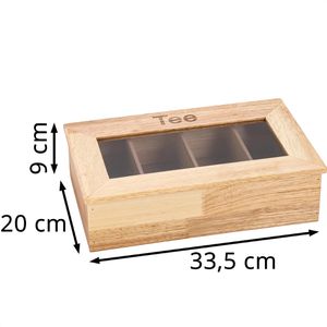 Produktbild für Teebox APS 11575, für Teebeutel, natur, aus Holz