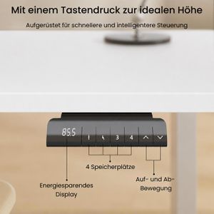 Produktbild für Schreibtisch FlexiSpot E1W Pro, weiß / weiß