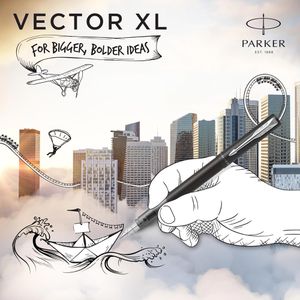 Produktbild für Füller Parker Vector XL Metallic Black, Feder M
