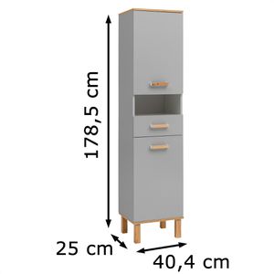 Produktbild für Badschrank Schildmeyer Padua 148832, mit 4 Füßen, platingrau