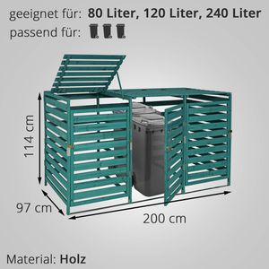 Produktbild für Mülltonnenbox Mendler HWC-H62, Holz