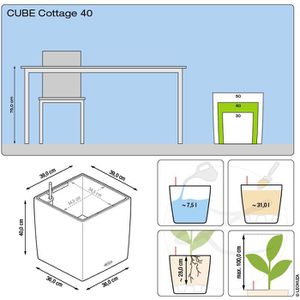 Produktbild für Übertopf Lechuza CUBE Cottage 40, mokka, 39 x 40 x 39 cm