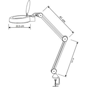 Produktbild für Lupenleuchte Alco 9224, 127 mm Glaslinse, LED
