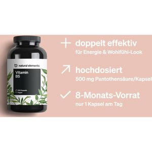 Produktbild für Vitamin-B natural-elements Pantothensäure, 240 Kapseln