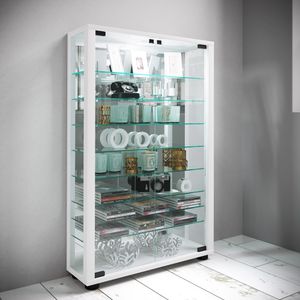 Produktbild für Glasvitrine VCM Lumo Mini, mit Spiegelrückwand, stehend