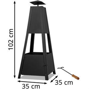 Produktbild für Terrassenofen Gardebruk Pyramide, schwarz, aus Stahl