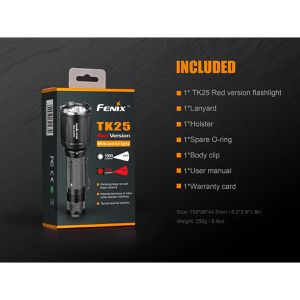 Produktbild für Taschenlampe Fenix TK25 Red, LED, aufladbar