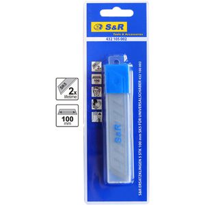 SundR Schaberklinge 432.105.002, 100mm, für Tapetenschaber 432.100.002, 5 Stück , 5 Stück