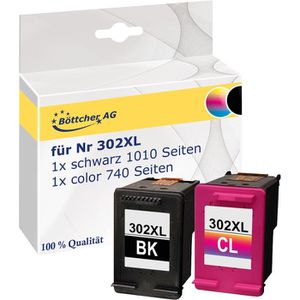kompatibel für HP 302XL Multipack Druckerpatronen schwarz + color X4D37AE –  Böttcher AG