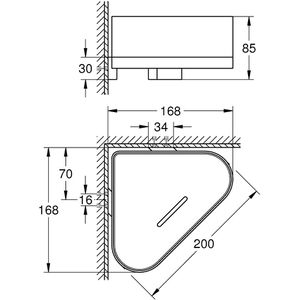 Produktbild für Duschablage GROHE Selection Eck-Duschablage, chrom