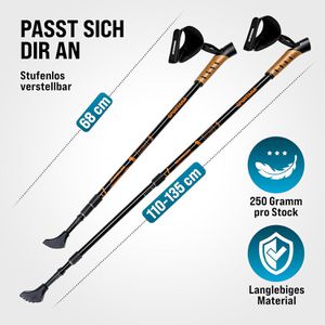 Produktbild für Nordic-Walking-Stöcke Monzana Teleskop Set, je 250 g