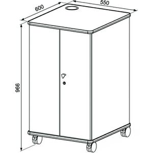 Produktbild für Medienwagen Liesegang Basic buche, (B/H/T) 55 x 96,6 x 60 cm